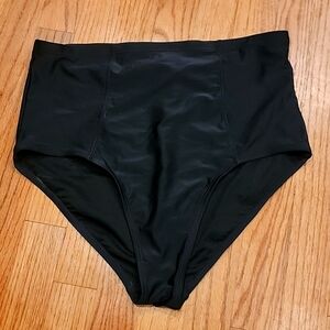 Women's Black High Waisted Swim Bottoms NWT Size Large